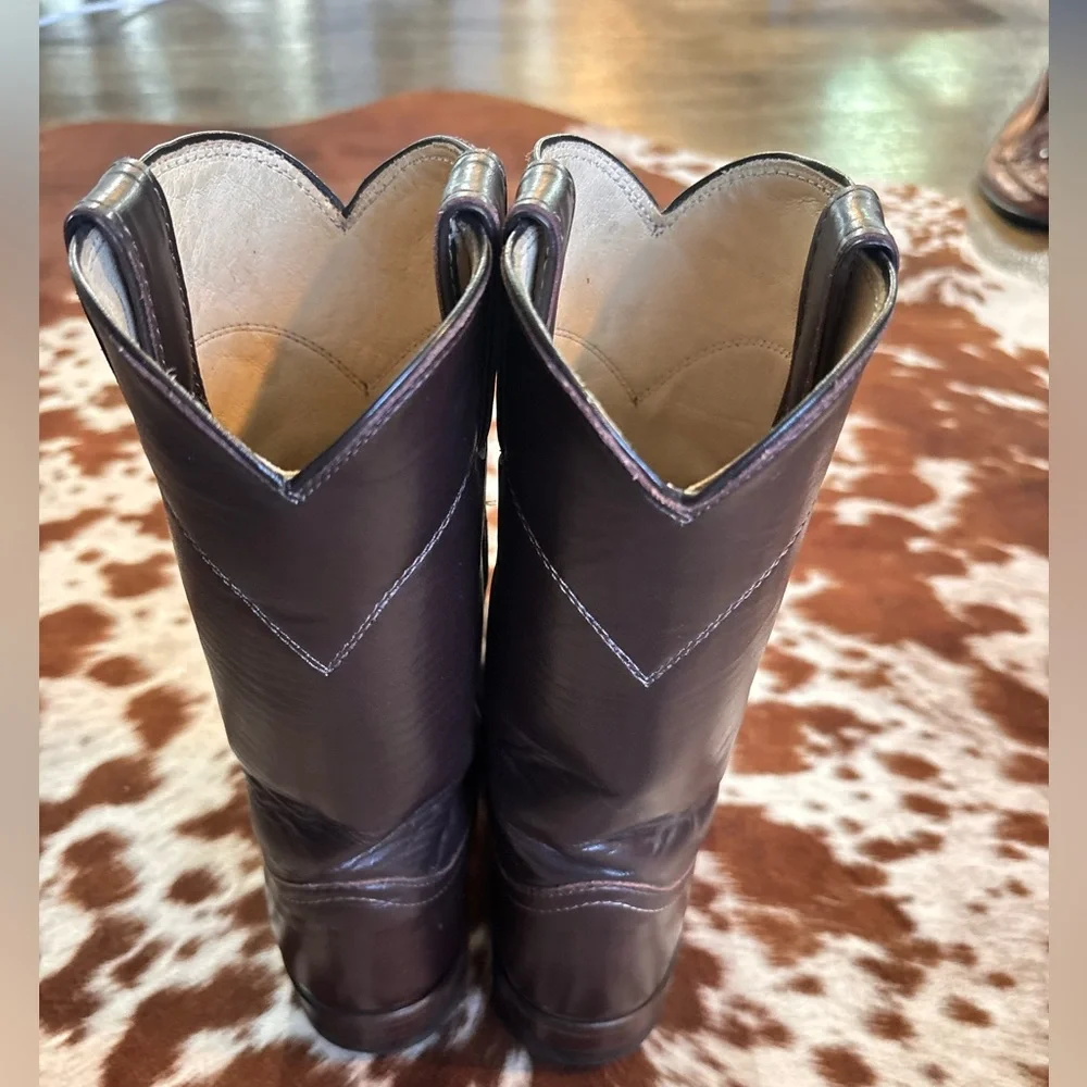 Justin Boots Classic Brown Leather‎ Western Boots size 4 B kids